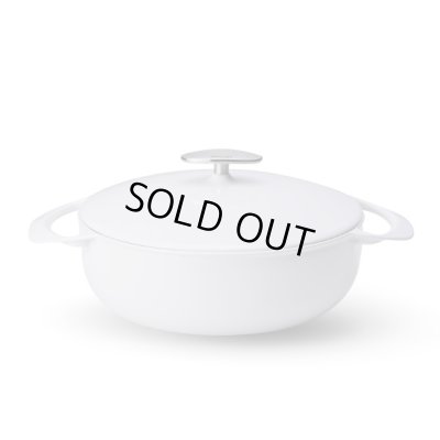 Photo1: Casserole Shallow 24cm White（3.38qt,3.2ℓ) 