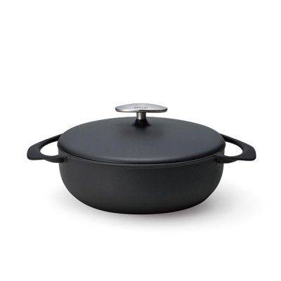 Photo1: Casserole Shallow 22cm Matt Black（2.75qt,2.6ℓ) 